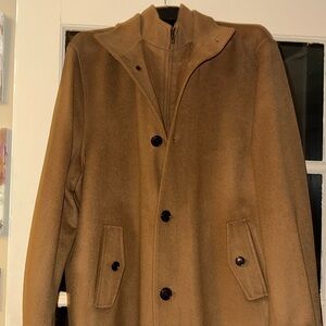 Men’s wool car coat length overcoat.